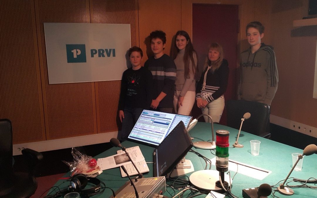 Snemanje radijske oddaje Hudo  v okviru projekta Erasmus+ Novi mediji v demokratični družbi